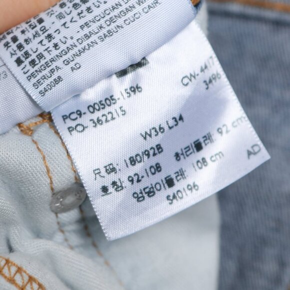 Levi's 505 Regular Fit Jeans Mens Denim Cotton Low Stretch Blue Zipper Fly Sz 36 - Picture 6 of 8